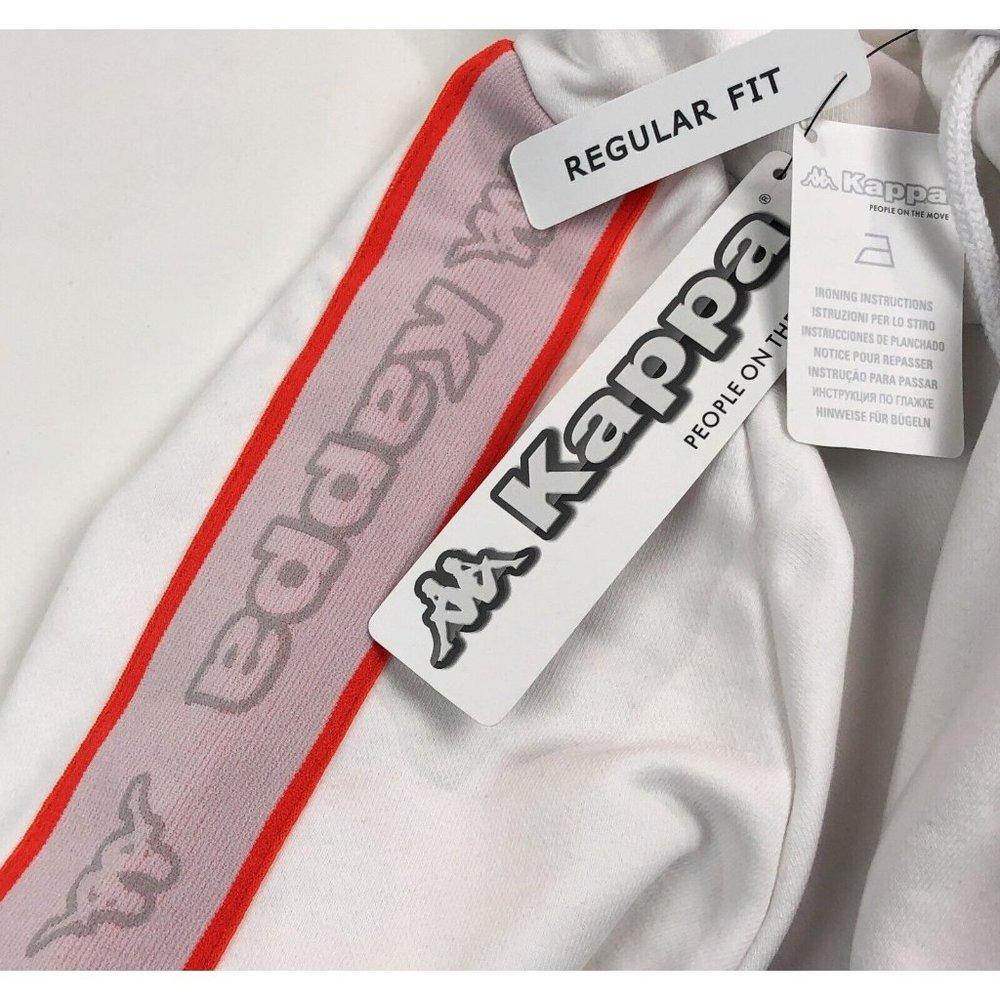 Kappa Logo Tape Apet 2 Mens XL White Regular Fit Pullover Hoodie Sweatshirt - Picture 7 of 12